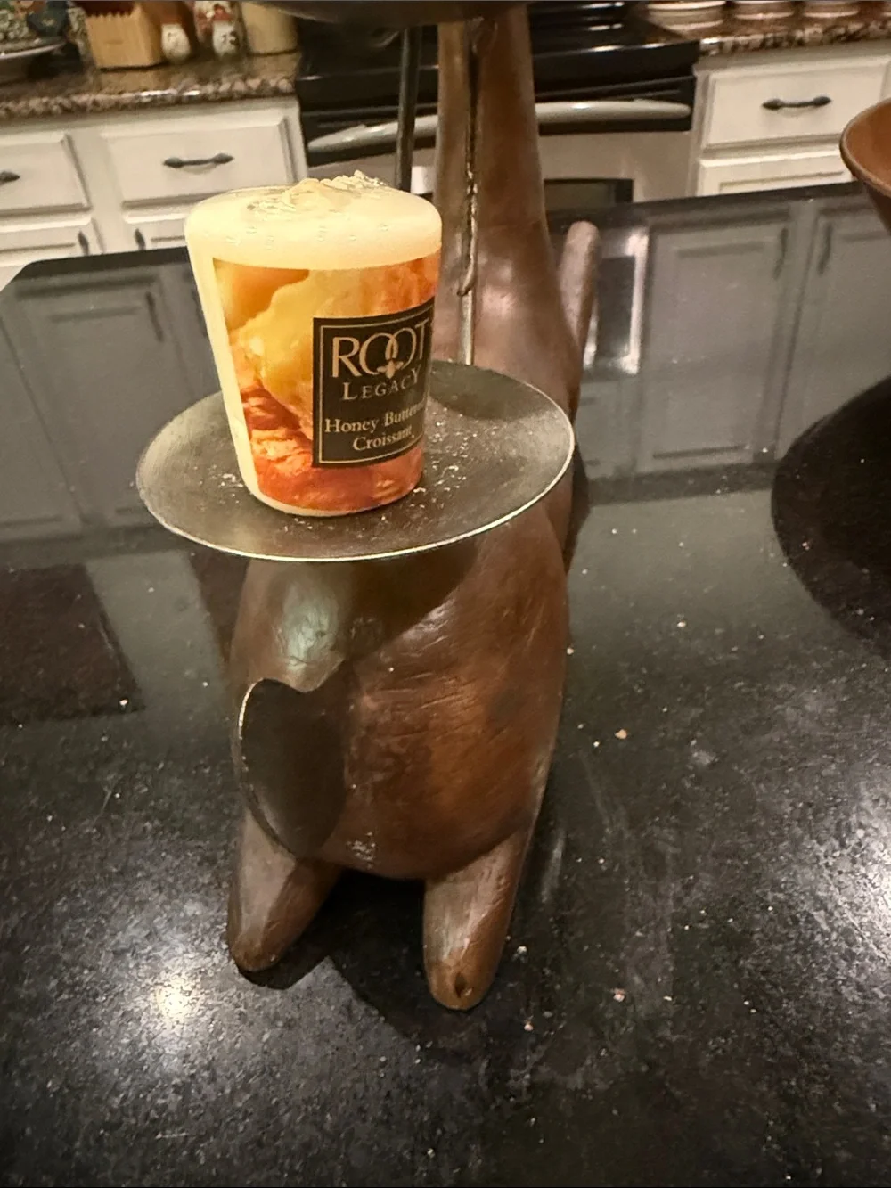 Legacy Wooden Deer Candle Holder with Cream Candles